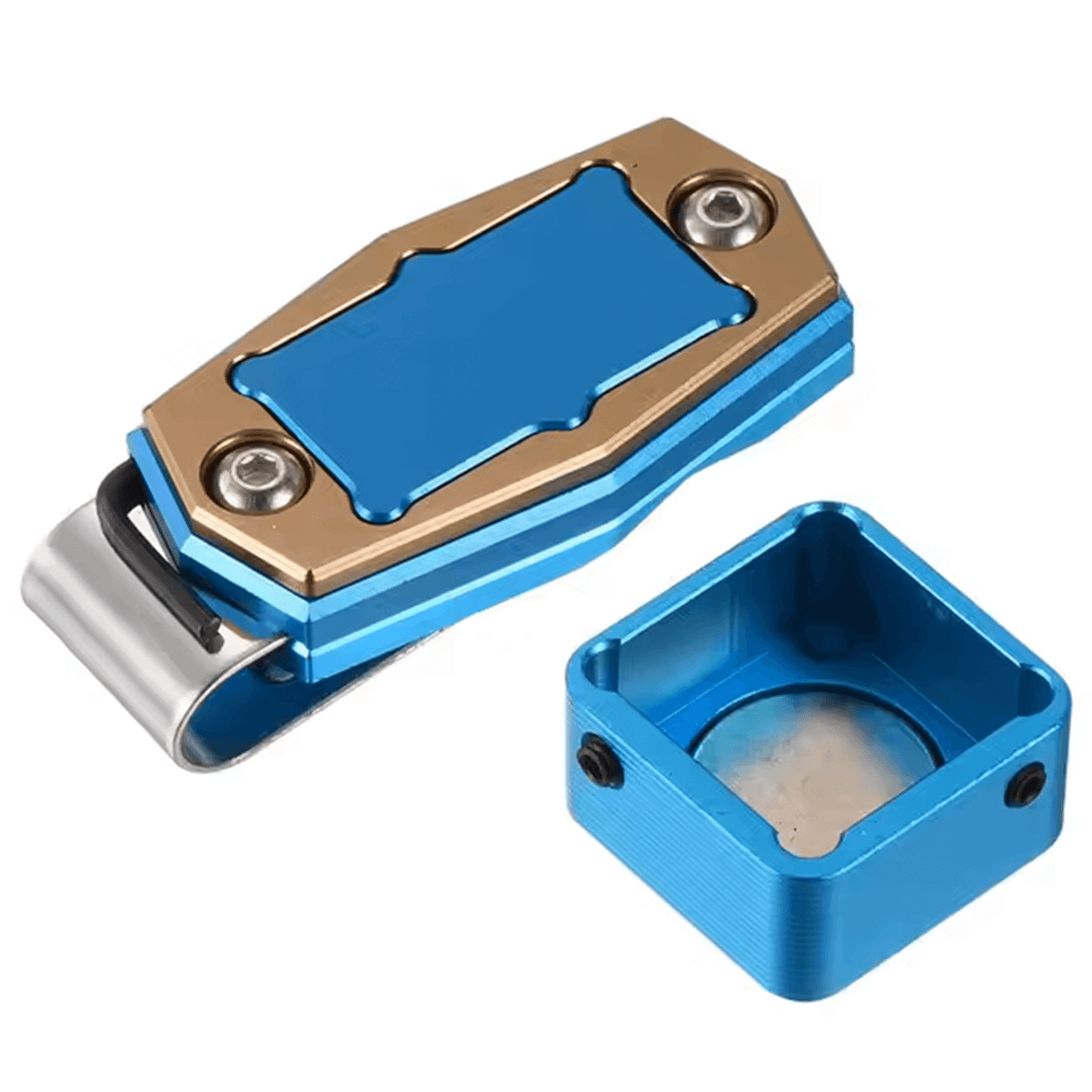 Blue magnetic chalk holder with allen wrench